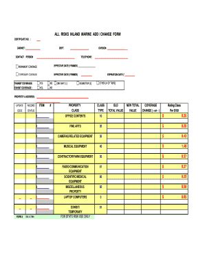 Fillable Online Finance Ky Inland Marine Reporting Form Finance And