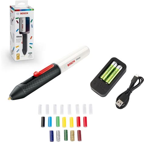 Bosch Home Garden Gluey Cordless Hot Glue Pen Marshmallow Glue Sticks USB Charger And