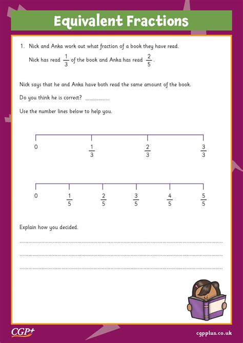 Equivalent Fractions Number Line Problems Stretch Year Cgp Plus