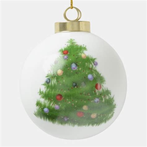 Custom Christmas Ceramic Ball Ornament Zazzle