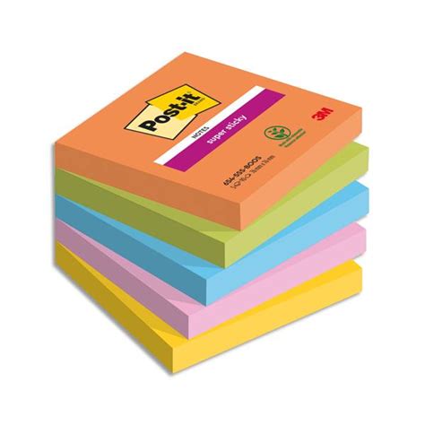 Post It Notes Super Sticky Boost X Mm Lot De Blocs De F Assortis