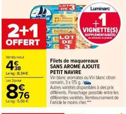 Offre Filets De Maquereaux Sans Arome Ajout Petit Navire Chez Carrefour