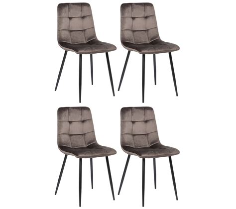 Lot De 4 Chaises De Salle À Manger Tilde Avec Piètement En Métal Noir