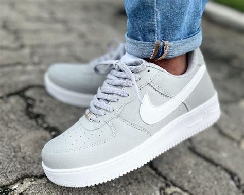 Nike Air Force Cinza Logo Branca Ps Cal Ados