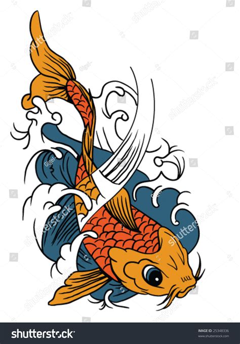 Japanese Art Vector Koi Fish Hand Stock Vector (Royalty Free) 25348336 | Shutterstock