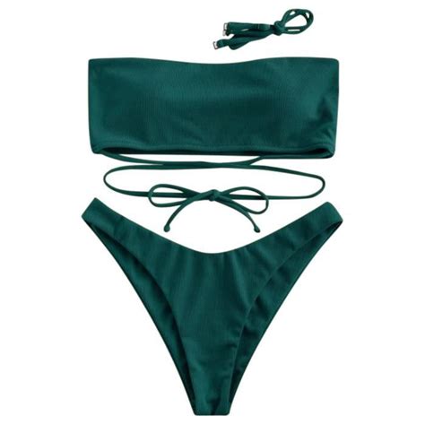Maillot De Bain Deux Pièces Bikini Taille Haute LSI GNS oneritea Green Cdiscount