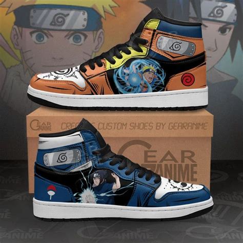 Naruto And Sasuke Sneakers Jutsu Custom Anime Naruto Shoes Unisex Men