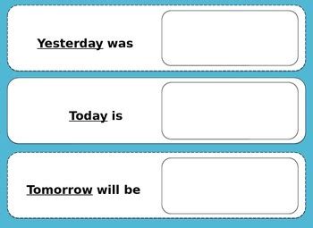 Yesterday was, Today is, Tomorrow will be by Kindergarten Academy