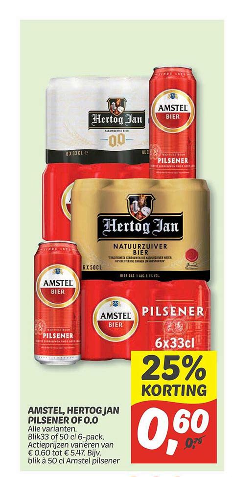 Amstel Hertog Jan Pilsener Of Korting Aanbieding Bij Dekamarkt