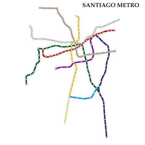 Mapa Do Metrô De Santiago Vetor Premium