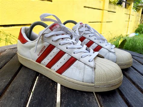 ⬇️(8UK) ADIDAS SUPERSTAR RED STRIPE, Men's Fashion, Footwear, Sneakers ...