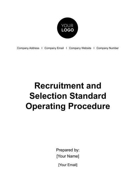 Free Recruitment And Selection Standard Operating Procedure Sop Hr Template Edit Online