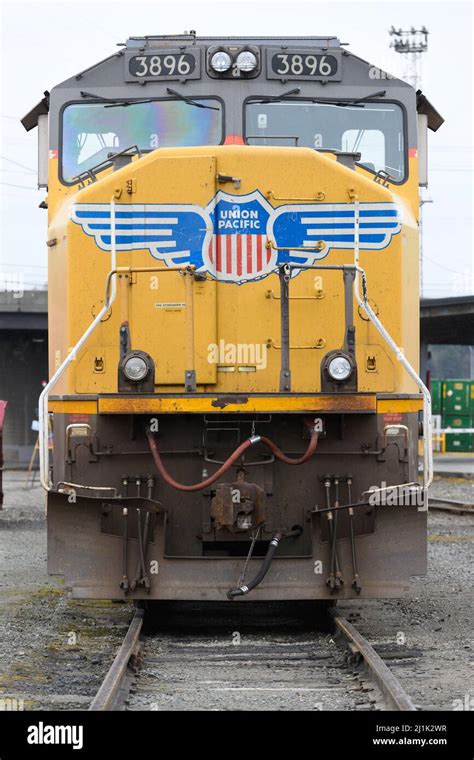 Seattle - March 20, 2022; Head on view of a Union Pacific SD70M ...