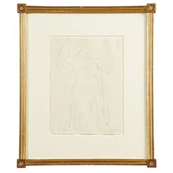 Lachaise Gaston Pencil Drawing Signed 1927 Nude 10 Inch