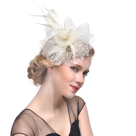 Mifelio Fascinators Hats For Women Cocktail Flower Headband Ribbons