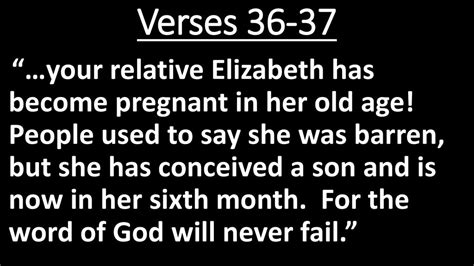 Verses “your Relative Elizabeth Has Become Pregnant In Her Old Age