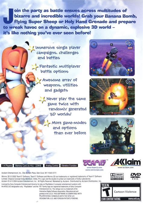 Worms 3D Sony Playstation 2 Game