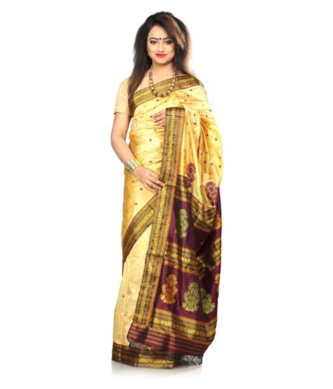 Amnasa Yellow Moonga Silk Saree Buy Amnasa Yellow Moonga Silk Saree