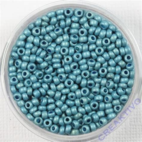 Pracht Rocailles Metallic 2 6mm 17g Matt Hellblau