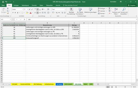 Excel Vorlage Einnahmenüberschussrechnung EÜR Pierre Tunger