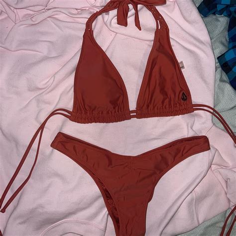 Volcom Bikini Set Bikini Top Size In X Small Depop