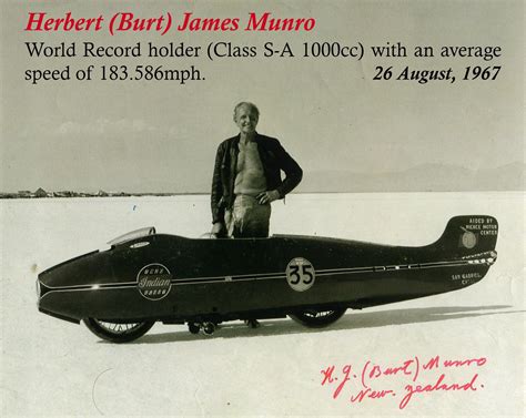 Burt Munro World Record Holder Class S A With An Average Speed Of 183