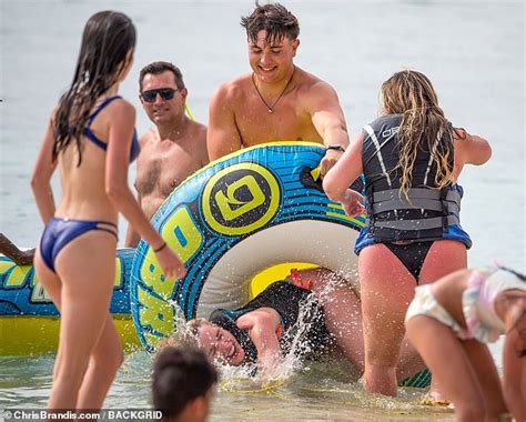 Bikini Clad Helen Flanagan Enjoys A Fun Filled Day On The Ocean As She Is Pulled On An