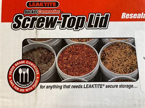 LeakTite 3 5 5 Gallon Bucket Companion Resealable Screw Top Lid