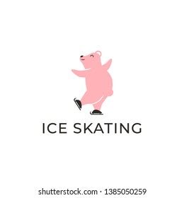 Ice Skating Logo Design Vector Template Stock Vector (Royalty Free) 1385050259