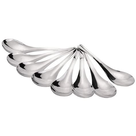 8 Pack Soup Spoons, Stainless Steel Soup Spoons, Thick Heavy-Weight ...