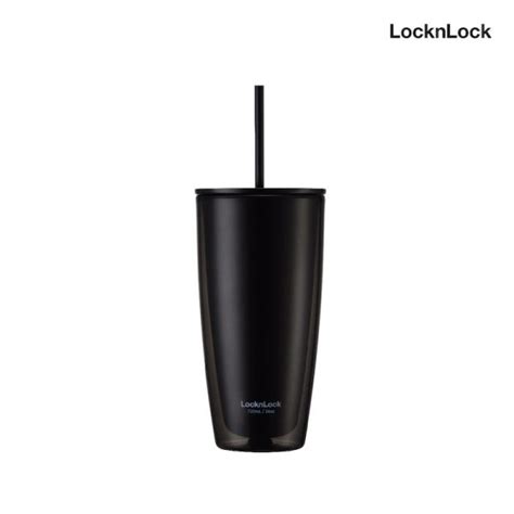 LocknLock แกวนำพลาสตก 2 ชนพรอมหลอด Double Wall Cold Cup รน