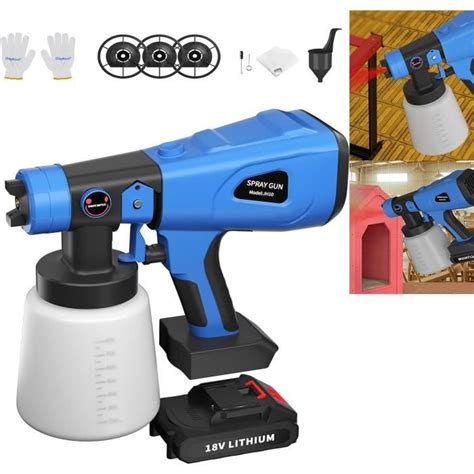 Pistolet À Peinture Électrique Hvlp 800W Avec Réservoir Détachable