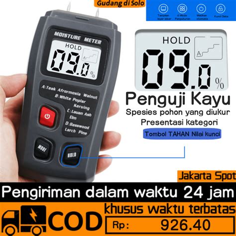 Jual Wood Moisture Meter Kayu Kertas Pengukur Kadar Air Paper Lcd