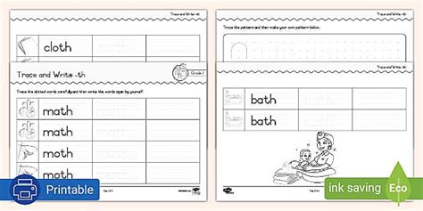 Grade Phonics Trace And Write Th Hecho Por Educadores