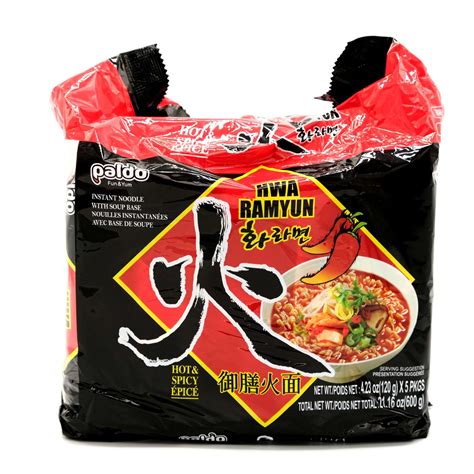Paldo Hwa Ramyun Hot Spicy 5 Pack 21 16 Oz 600 G Well Come Asian Market