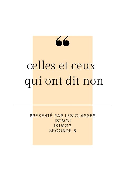 Calaméo Celles Et Ceux Qui Ont Dit Non