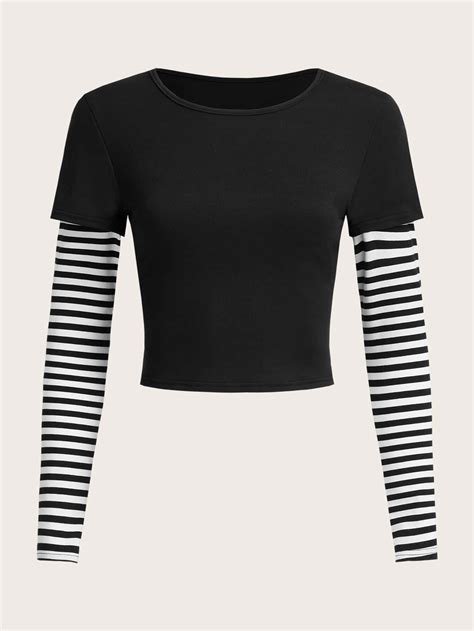 Our Striped Sleeve Tee Is Such A Vibe In 2024 Striped Sleeve Tee