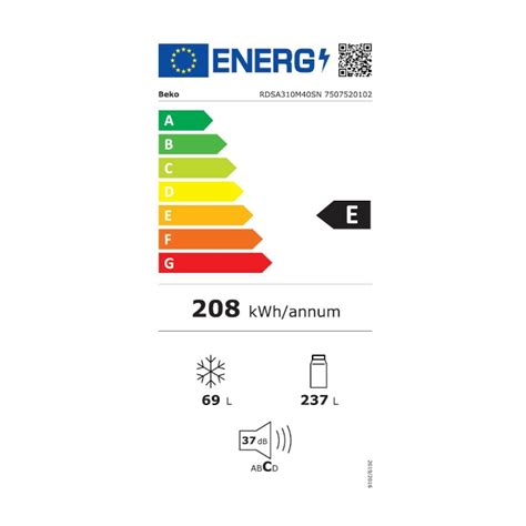 Frigider Cu 2 Usi Beko RDSA310M40SN Static 306 L 175 H Clasa