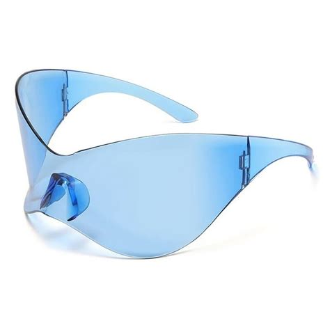 Oversized Rimless One Piece Sunglasses Women Men Future Technology