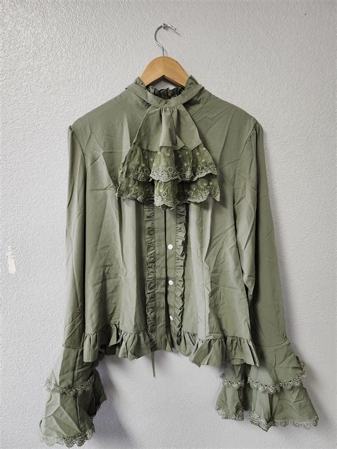 Womens Xlvictorian Blouse Womens Gothic Pirate Shirt Vintage Long Sleeve Lotus Ruffle Tops