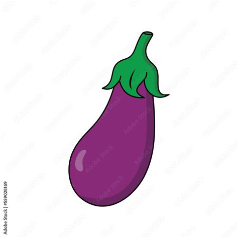 Eggplant vector illustration. Cartoon eggplant vegetable. Eggplant hand ...