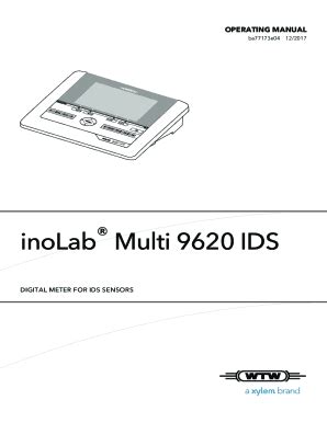 Fillable Online WTW Lab PH Meter InoLab Multi 9620 IDS 2 063 40 Fax