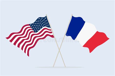 Crossed Flags Usa France Stock Illustrations 16 Crossed Flags Usa