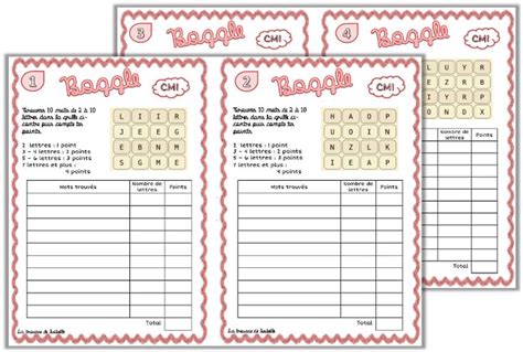 Fiches Autonomie Boggle CM1 Et CM2 La Trousse De Sobelle La