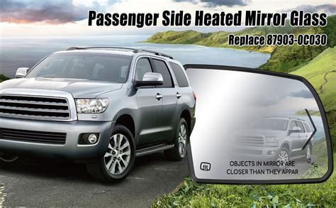 Amazon Passenger Side Heated Mirror Glass Fit For Toyota Sequoia