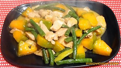 Ginataang Kalabasa With Sitaw String Beans And Squash In Coconut Milk