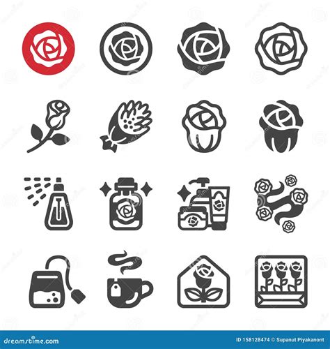 Rose Icon Vector Flower Illustration Sign Floret Symbol Blossom Logo