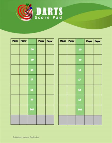 Printable Dart Score Sheet