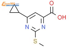 6 环丙基 2 甲基硫烷基嘧啶 4 羧酸 6 cyclopropyl 2 methylsulfanyl pyrimidine 4