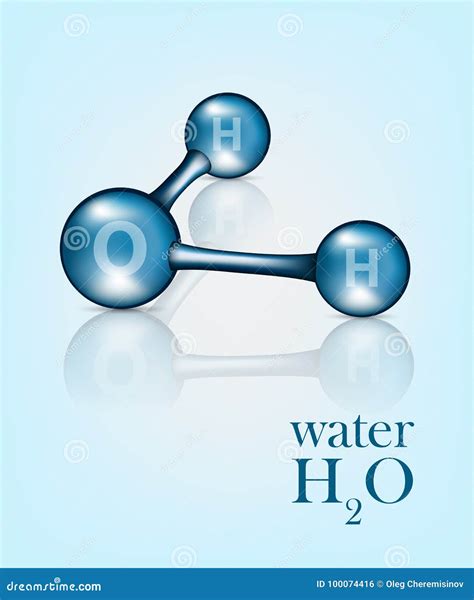 Water Molecule Model Vector Water Scientific Element Stock Vector